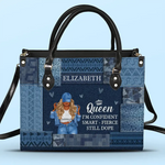 Custom Name Queen Affirmation Gifts for Women - Personalized Leather Handbag