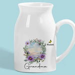 Custom Name Floral Grandma Gifts - Personalized Flower Vase