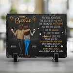 Custom Name Bestie Sister Gifts for Women - Personalized Stone With Stand