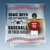 Some Boys Are Just Born With Baseball In Their Souls - Family Personalized Custom Square Shaped Acrylic Plaque - Gift For Family Members, Baseball Players, Baseball Lovers