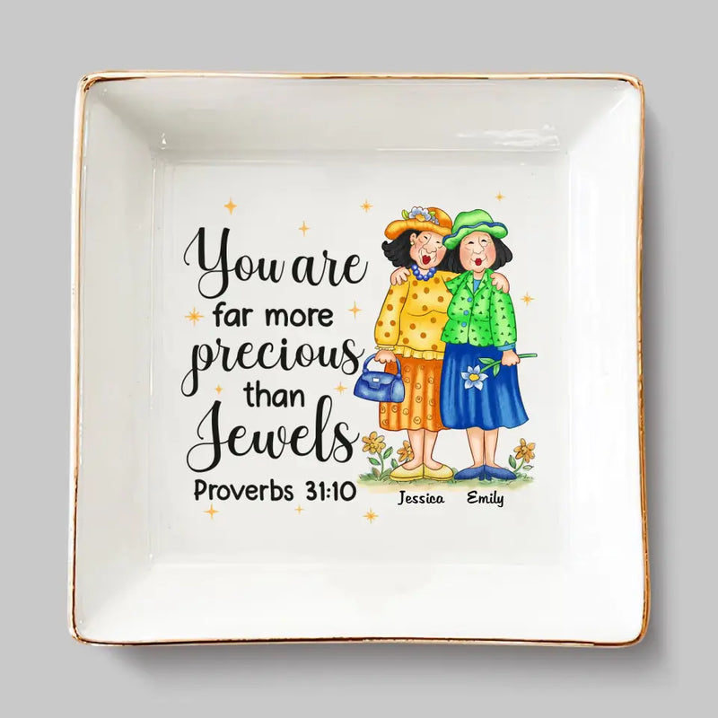 Custom Name Proverbs 31:10 Gifts for Women - Personalized Jewelry Dish