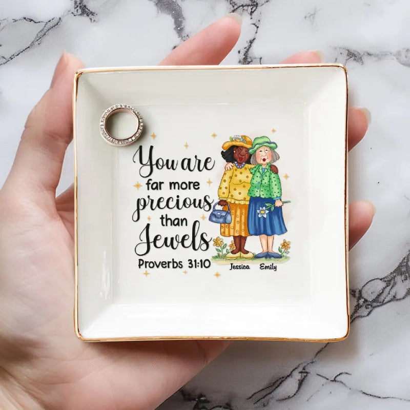 Custom Name Proverbs 31:10 Gifts for Women - Personalized Jewelry Dish