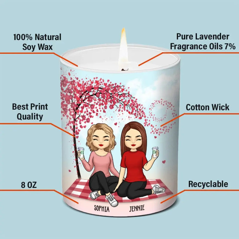 Custom Name Bestie Friendship Gifts for Women - Personalized Scented Candle