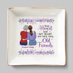 Custom Name Old Friends Gifts for Women - Personalized Jewelry Dish