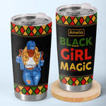 Custom Name Black Girl Magic Gifts for Women - Personalized Tumbler