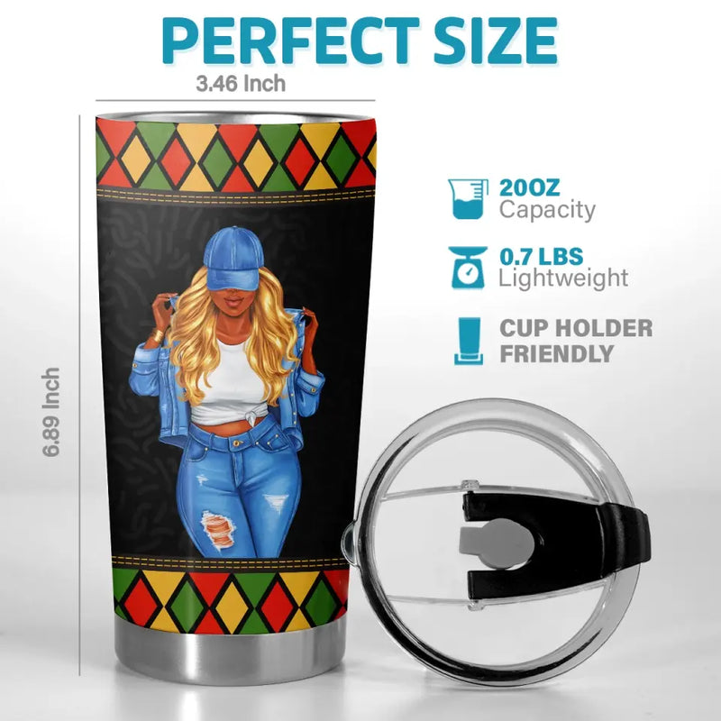 Custom Name Black Girl Magic Gifts for Women - Personalized Tumbler