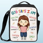 Custom Name Christian Affirmation Gifts for Girls - Personalized Lunch Bag