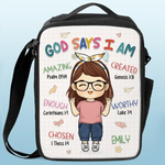Custom Name Christian Affirmation Gifts for Girls - Personalized Lunch Bag