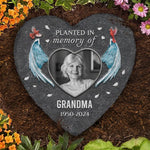 Custom Photo Angel Wing Memorial Gifts for Grandma - Personalized Memorial Stone