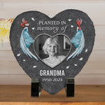 Custom Photo Angel Wing Memorial Gifts for Grandma - Personalized Memorial Stone