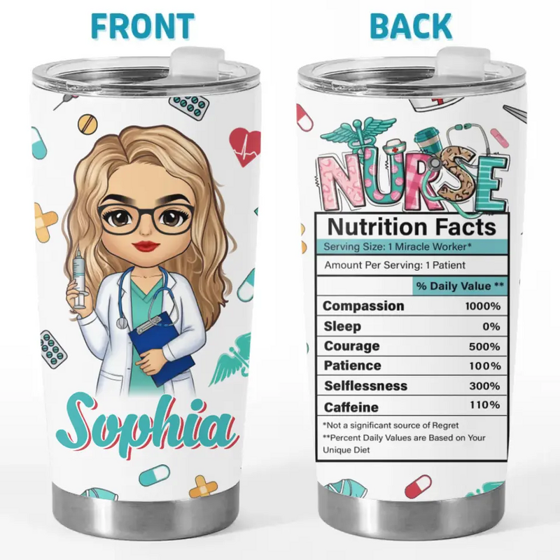 Nursing Is A Work Of Heart - Nurse Personalized Custom Tumbler - Appreciation, Thank You Gift, Nurse Life