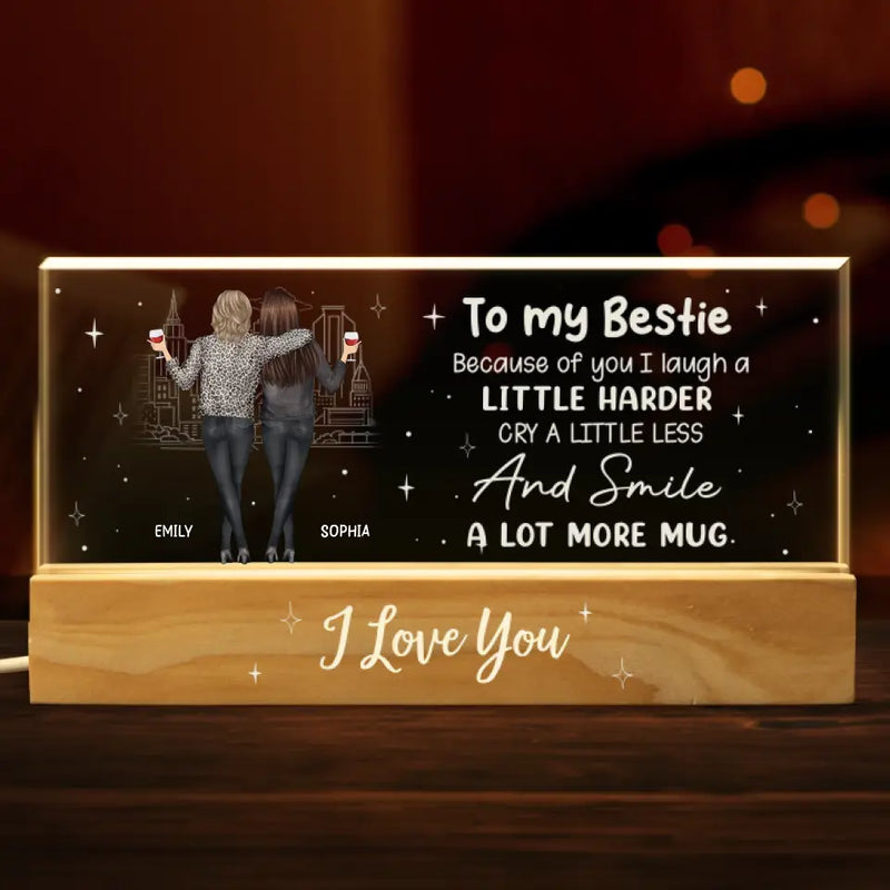I Promise You Won't Have To Face Your Problems Alone - Bestie Personalized Custom Acrylic Letters 3D LED Night Light - Gift For Best Friends, BFF, Sisters