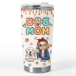 Custom Name Dog Mom Gifts for Dog Lovers - Personalized Tumbler