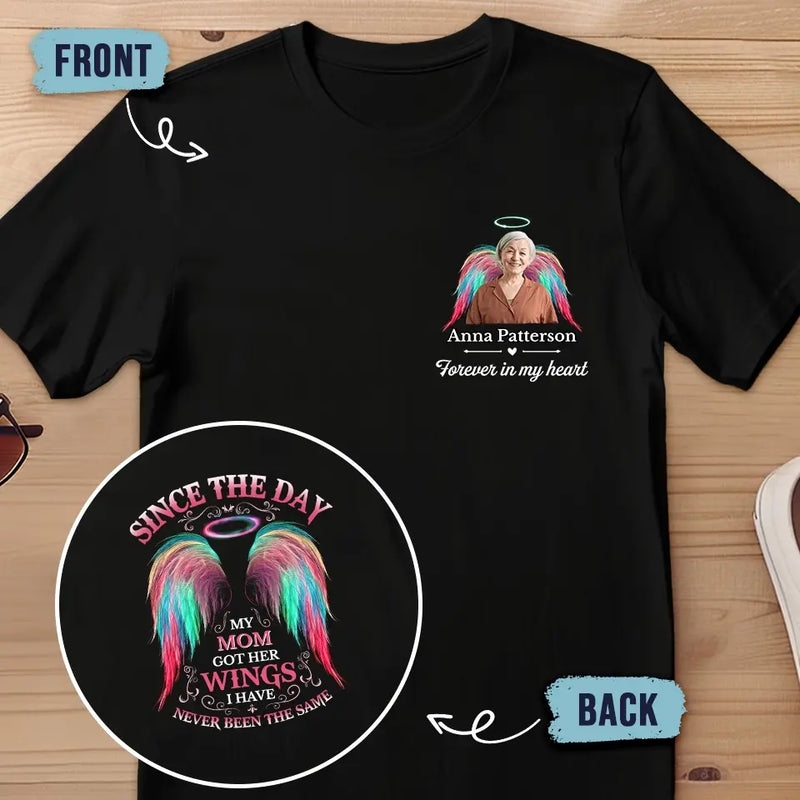 Custom Photo Memorial Mom Gifts - Personalized Apparel Back And Front Printed
