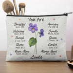 Custom Name Christian Bible Verse Gifts for Women - Personalized Cosmetic Bag