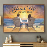 Custom Name Beach Sunset Couple Gifts - Personalized Poster