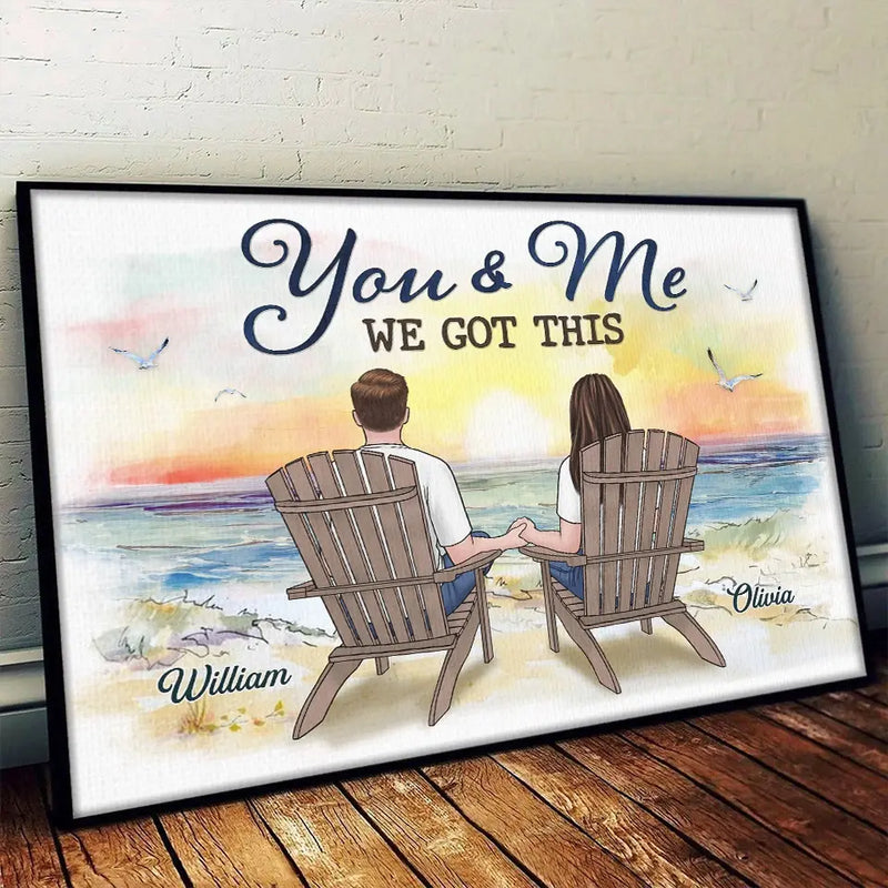 Custom Name Couple Beach Decor - Personalized Poster