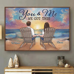 Custom Name Beach Couple Love Gifts - Personalized Poster