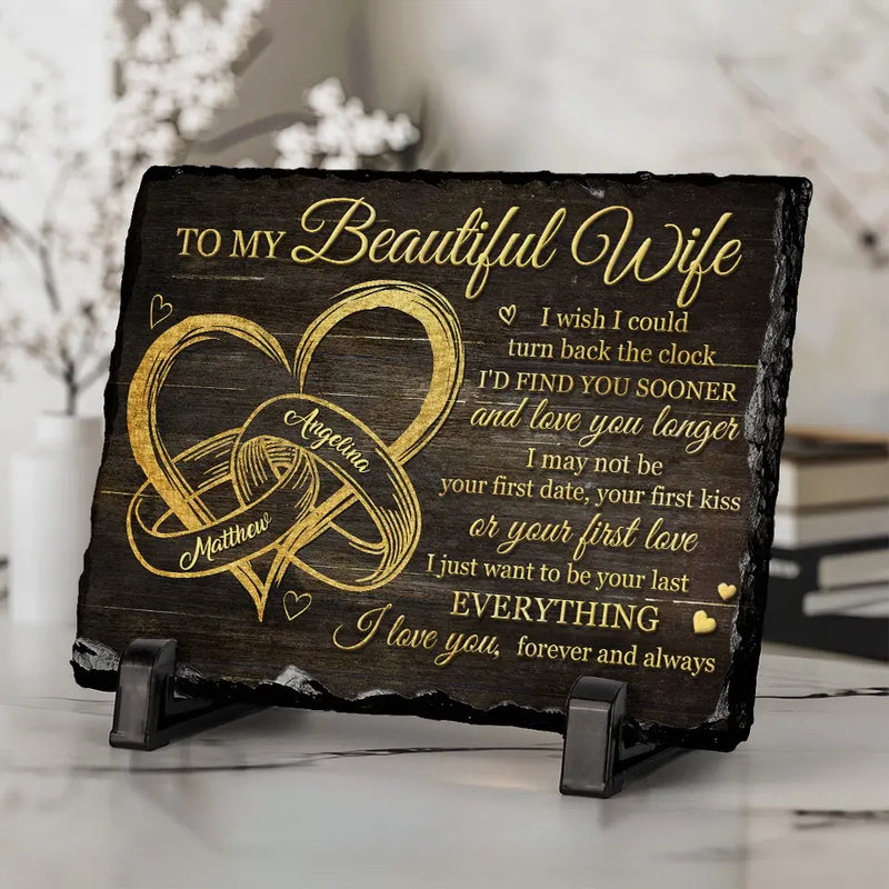 Custom Name Romantic Wife Gifts - Personalized Stone With Stand