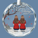 Custom Name Angel Memorial Gifts for Dad - Personalized Glass Ornament