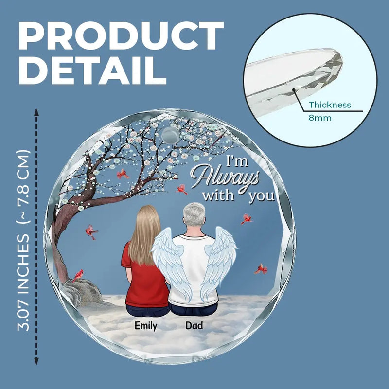 Custom Name Angel Memorial Gifts for Dad - Personalized Glass Ornament