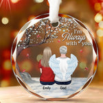 Custom Name Angel Memorial Gifts for Dad - Personalized Glass Ornament
