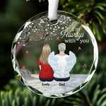 Custom Name Angel Memorial Gifts for Dad - Personalized Glass Ornament