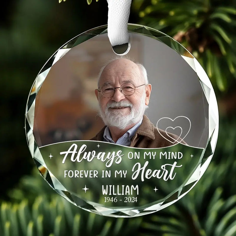 Custom Photo Memorial Keepsake Gifts - Personalized Glass Ornament