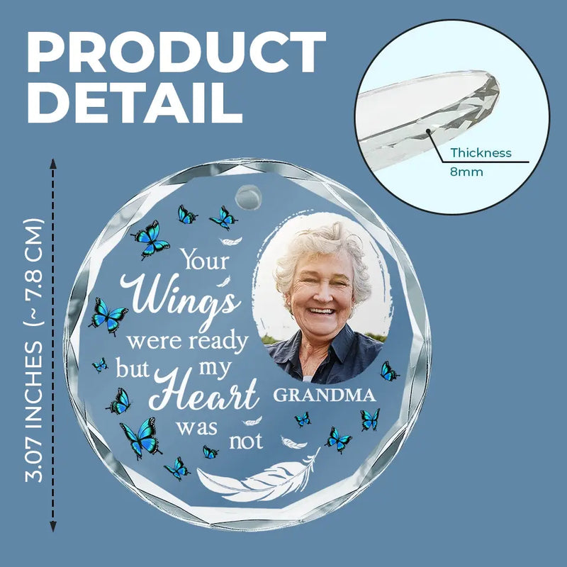 Custom Photo Memorial Grandma Gifts - Personalized Glass Ornament