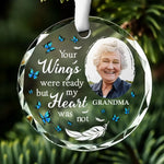 Custom Photo Memorial Grandma Gifts - Personalized Glass Ornament