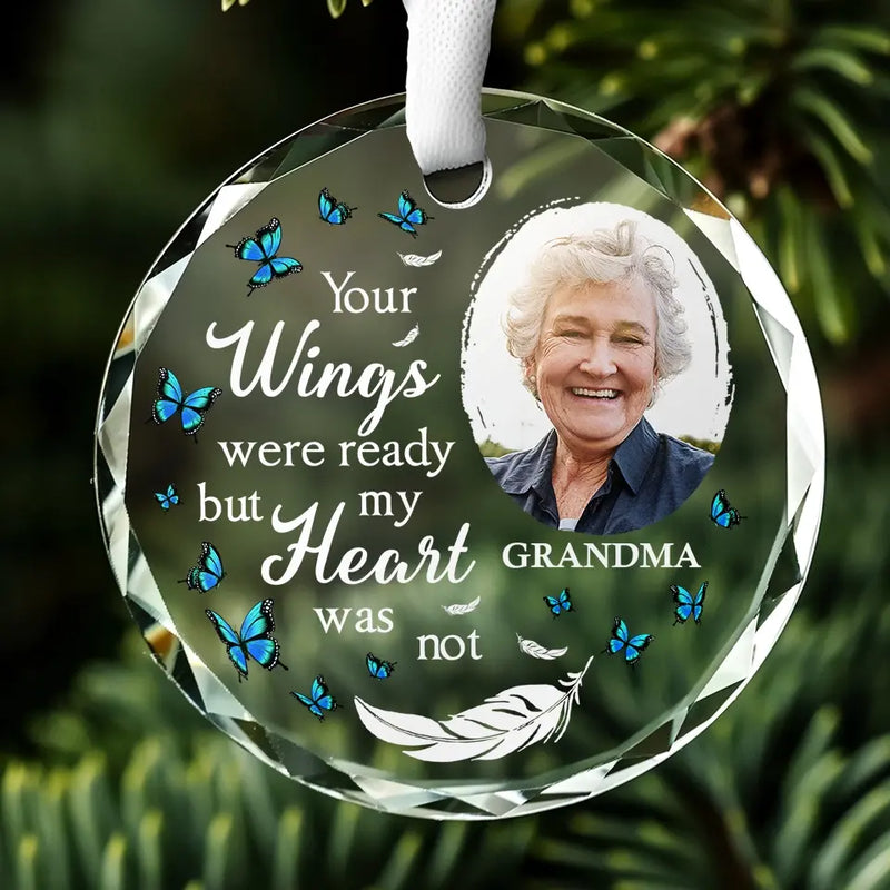 Custom Photo Memorial Grandma Gifts - Personalized Glass Ornament