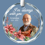 Custom Photo Memorial Grandpa Christmas Gifts - Personalized Glass Ornament
