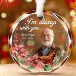 Custom Photo Memorial Grandpa Christmas Gifts - Personalized Glass Ornament