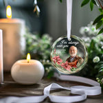 Custom Photo Memorial Grandpa Christmas Gifts - Personalized Glass Ornament