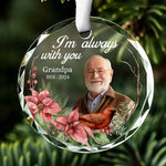 Custom Photo Memorial Grandpa Christmas Gifts - Personalized Glass Ornament