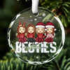Besties Forever - Bestie Personalized Custom Circle Glass Ornament - Christmas Gift For Best Friends, BFF, Sisters