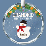 Custom Name Grandkids Christmas Gifts for Grandparents - Personalized Glass Ornament