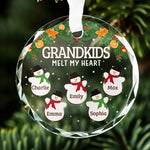 Custom Name Grandkids Christmas Gifts for Grandparents - Personalized Glass Ornament