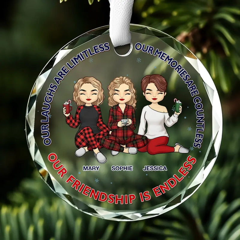 Custom Name Friendship Gifts for Women - Personalized Glass Ornament