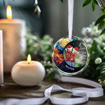 Custom Love You to the Moon and Back Christmas Couple Gifts - Personalized Glass Ornament
