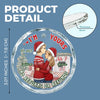 I'm Yours No Returns Or Refunds - Couple Personalized Custom Circle Glass Ornament - Gift For Husband Wife, Anniversary