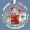I'm Yours No Returns Or Refunds - Couple Personalized Custom Circle Glass Ornament - Gift For Husband Wife, Anniversary