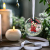 I'm Yours No Returns Or Refunds - Couple Personalized Custom Circle Glass Ornament - Gift For Husband Wife, Anniversary