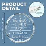 Custom Name Engagement Gifts for Couples - Personalized Glass Ornament