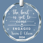 Custom Name Engagement Gifts for Couples - Personalized Glass Ornament