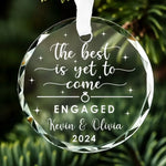 Custom Name Engagement Gifts for Couples - Personalized Glass Ornament