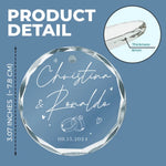 Custom Name Wedding Gifts for Couples - Personalized Glass Ornament