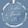 Ever Thine, Ever Mine, Ever Ours - Couple Personalized Custom Circle Glass Ornament - Gift For Husband Wife, Anniversary