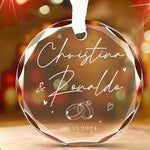 Custom Name Wedding Gifts for Couples - Personalized Glass Ornament