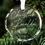 Custom Name Wedding Gifts for Couples - Personalized Glass Ornament